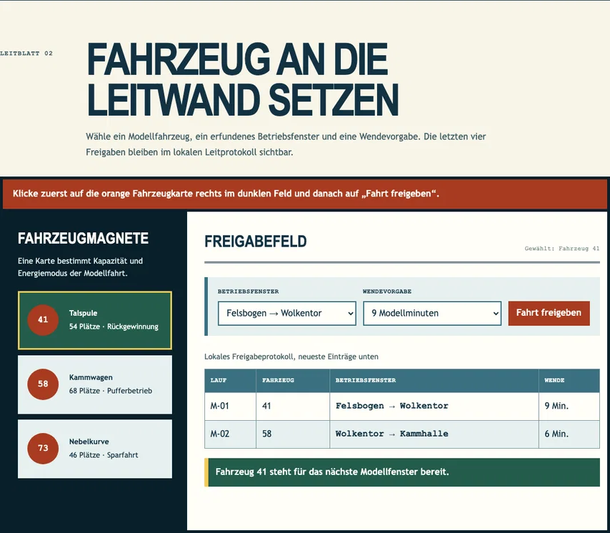 Dasselbe Freigabefeld mit unveränderter Tabelle. „6 Min.“ im Lauf M-02 verweist jetzt über headers="turn-head" auf die Kopfzelle „Wende“; diese HTML-Korrektur ist im Layout unsichtbar.